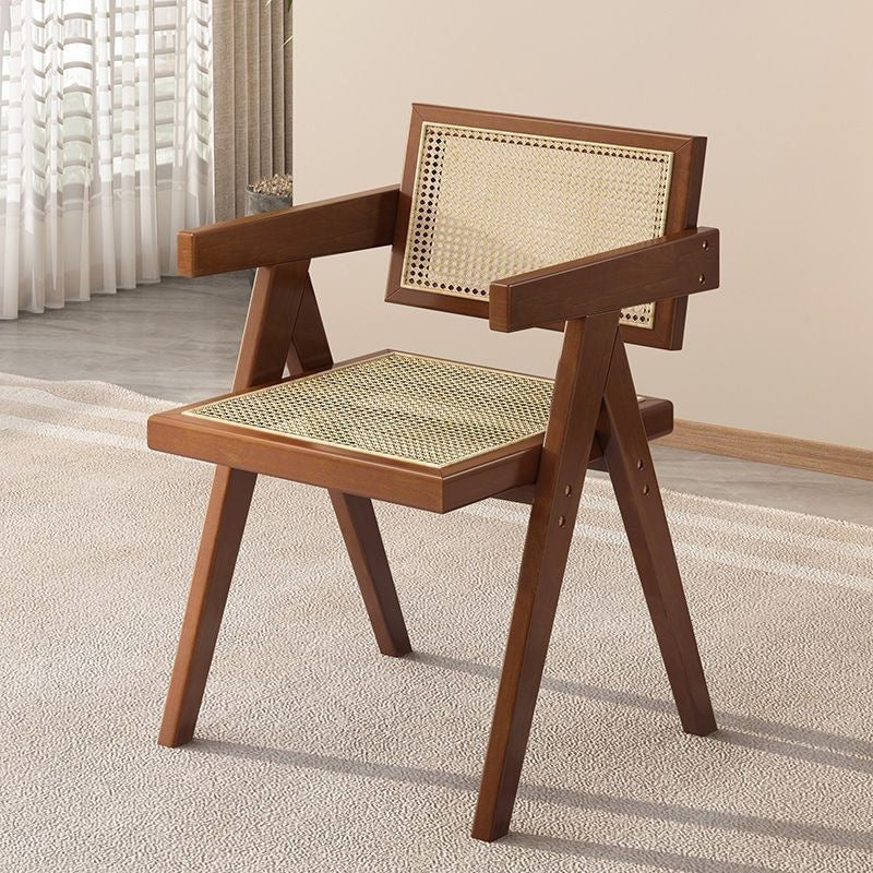 Scandinavian solid wood for home rattan balcony dining chair stool backrest b&b casualcasual rattan chair chandigarh chair