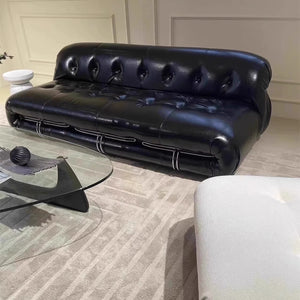 Italian medieval style soriana big steel teeth leather sofa designer style living room retro popular hippo sofa