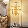 Three-head european style wall sconce - bedroom bedside lamp, wall-mounted living room background lighting, led corridor new arrival aisle fixture