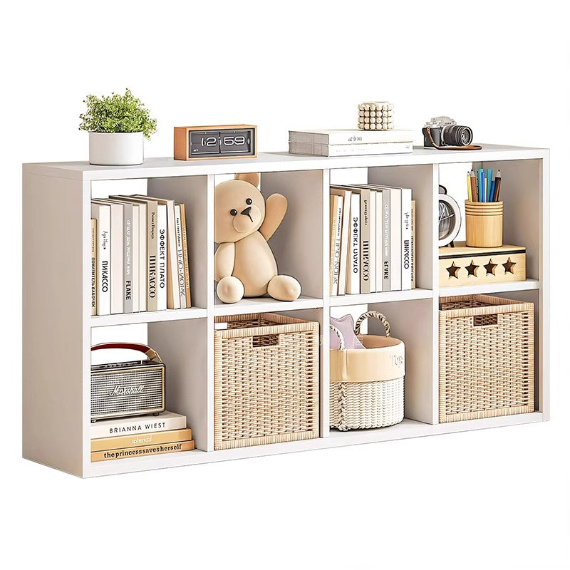 Steel grid cabinet - freestanding modular bookshelf for home living room, kids' storage, picture book organizer, and low cabinet