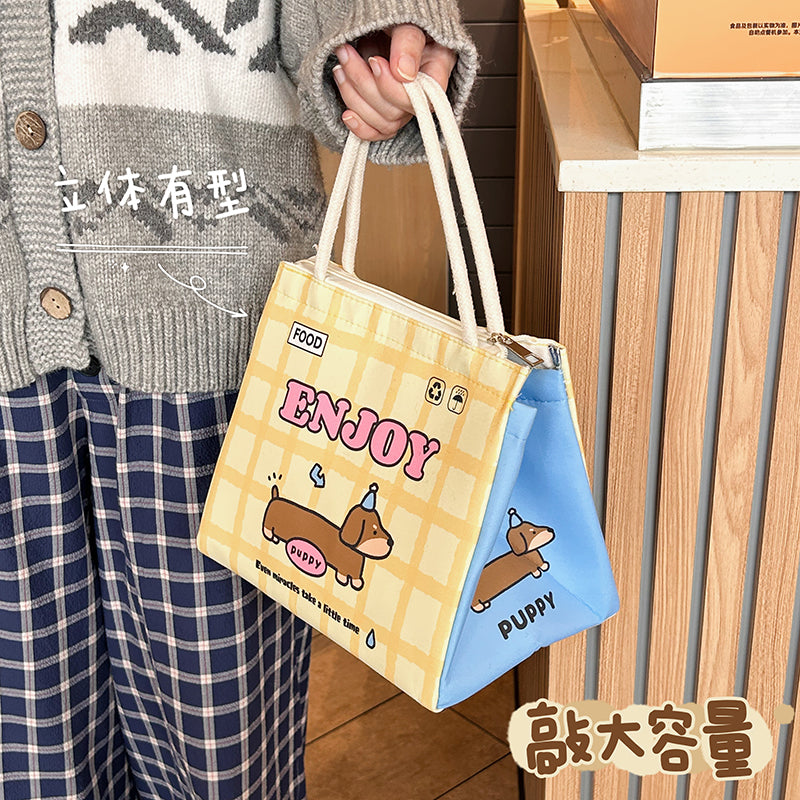 Cute bento bag, student office workers go out to bring meals, lunch bag, thickened thermal insulation bag, large-capacity portable lunch box bag