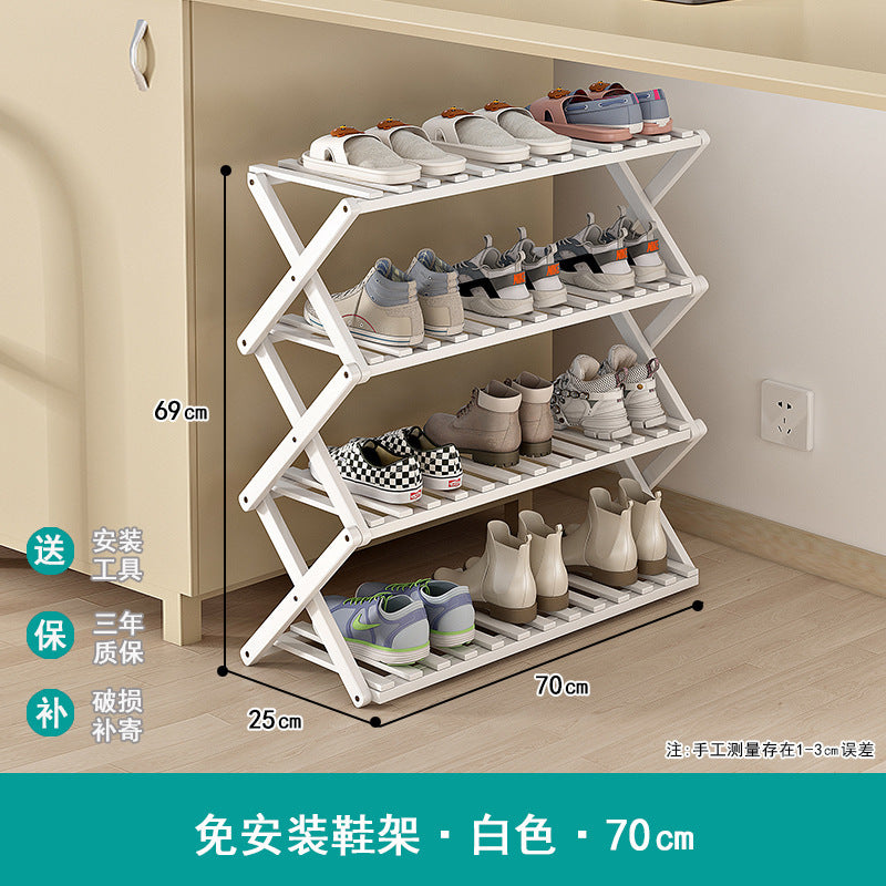 Shoe rack simple door for home multi-layer storage space-saving corner small dust-proof narrow shoe cabinet free of installation