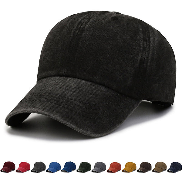 Washed baseball cap made old light board female Korean version denim cap fixed advertising hat outdoor men's trendy sun hat