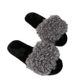 Thick sole lamb wool slippers women's 2024 fall and winter new arrivalfashioncasualflats fur slippers women's outwear