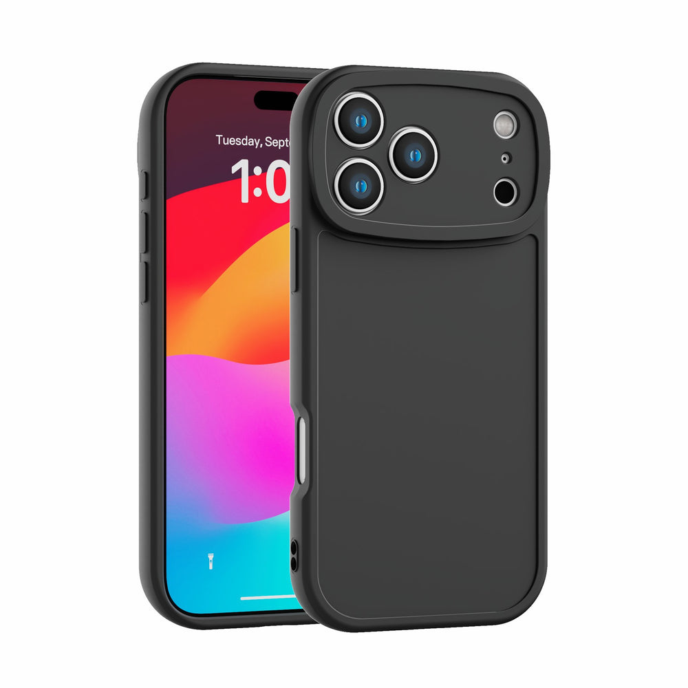 Suitable for apple 17 big eyes frosted groove leather mobile phone protective case iphone16pm lambskin material case