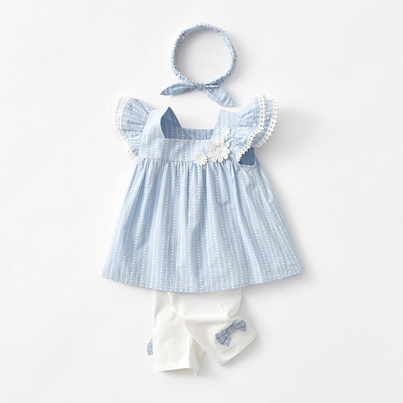 Wholesale children's clothing: new summer  korean style kids' apparel, teardrop baby clothes, cute and high-quality girls' outfit sets