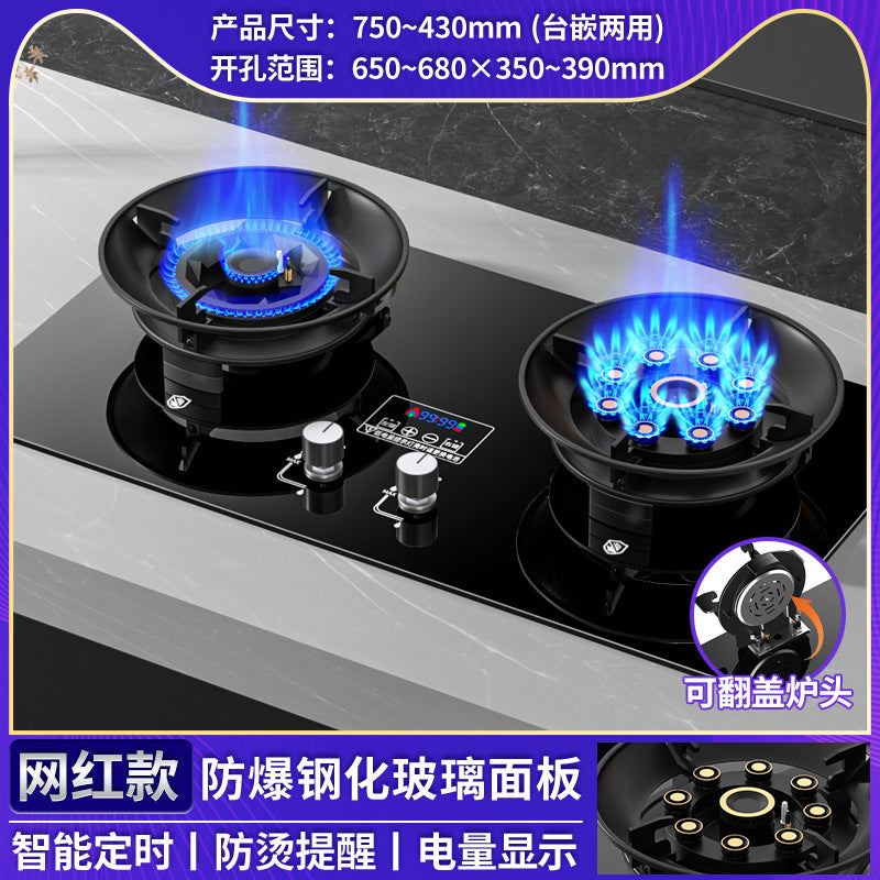 Wholesale royalstar flip-top gas stove double burner for home natural gas gas stove liquefied gas popular magic disc stove