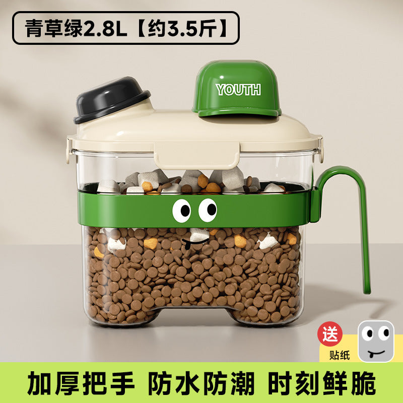 Pet food storage bin - household grain & cereal container - cat food storage bucket - dog food organizer - moisture-proof airtight canister - storage box