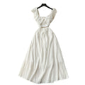 Frenchniche style chic super fairy whitedress women's seaside vacation style scheming cut out small flying sleeves large swing long skirt
