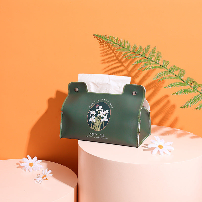 New retro flower tissue box, premium living room, restaurant, dormitory, office, multi-functional pumping carton, car pumping box