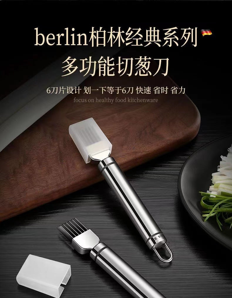 Stainless steel onion chopper - multi-functional vegetable slicer, grater, and kitchen gadget for chopping onions, scallions, garlic, and more