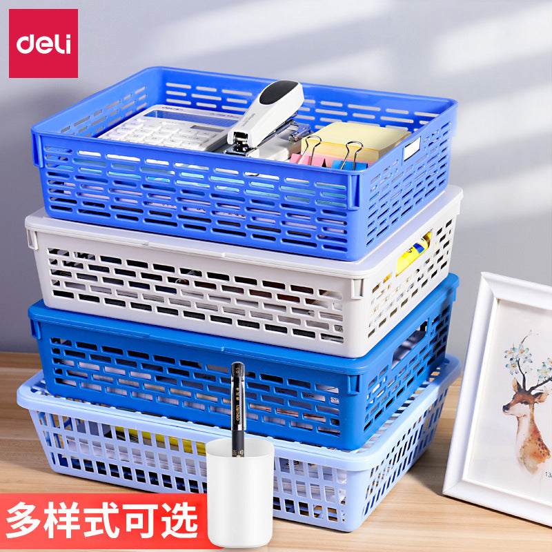 Deli Document Basket Voucher Basket A4 Storage Frame Mesh Document Basket Documents Plastic Basket Desktop Data Basket Storage Box