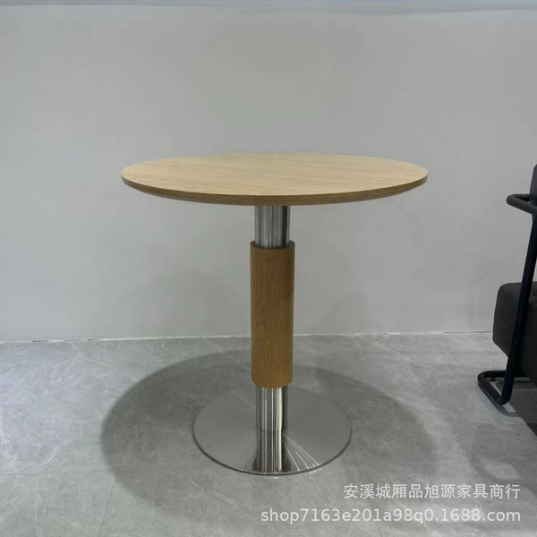 Nordic simple restaurant noodle shop solid wood dining table creative cafe casual table and chair combination dessert bakery round table