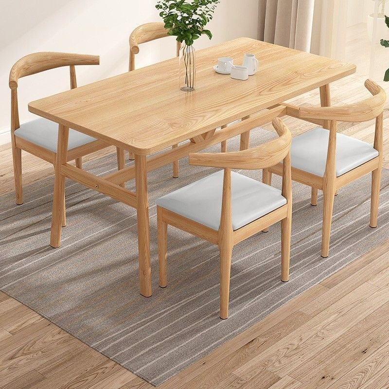Dining table and chair combination, multi-functional breakfast shop, one table and four chairs, economical rental room dining table, casual rectangular dining table