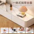 Glass tv cabinet living room for home casual modern small apartment cream style new floor-standing coffee table tv cabinet combination