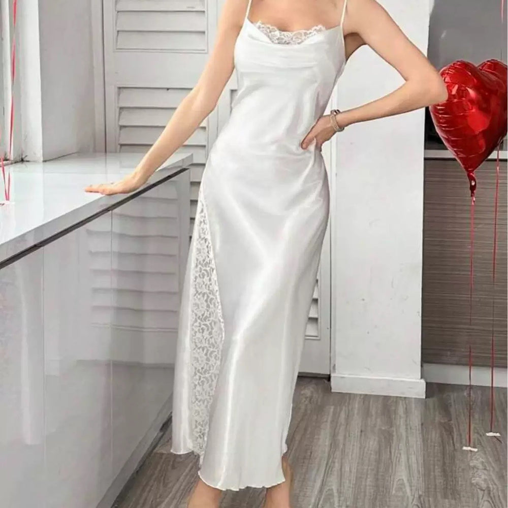 hot-selling sexy pajamas backless cross straps laceelegancelong suspender nightgown women's home clothes