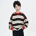 new spring striped sweater: designer american style long sleeve patchwork t-shirt pullover - trendy striped fashion base layer