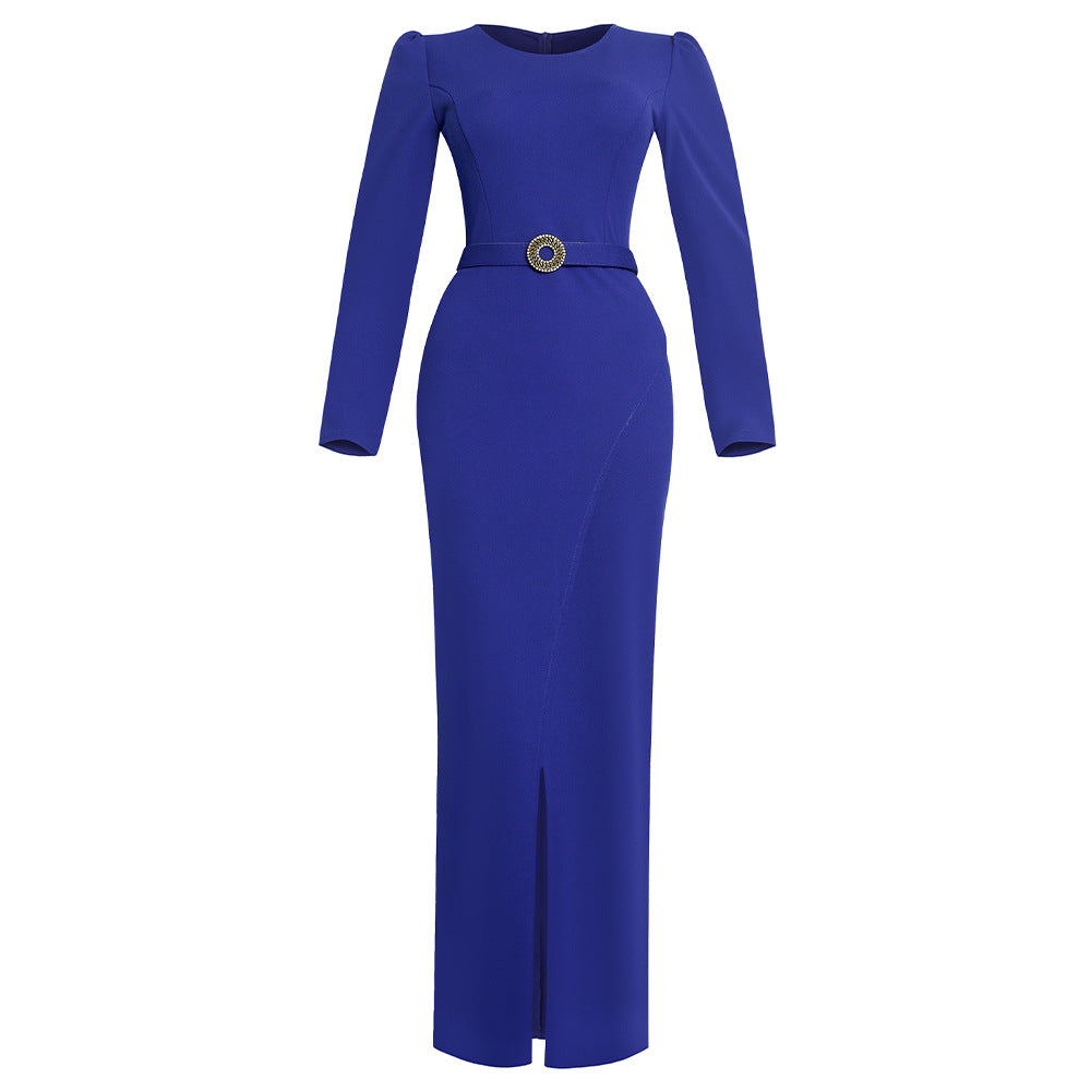 African women's clothing  new arrival cross-border export urban ol professional long-sleeved dress slit plus size high waist women's skirt