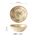 European retro irregular ceramic bowl, plate, and dish set - stylish, high-value tableware for restaurants and home use, rustic farmhouse ceramic dinnerware set