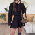 2025 new european and american casual resort style knit long sleeve mini dress women's autumn/winter amazon independent store