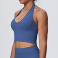 New arrivalsexy back halter yoga bra fashion seamless breathable sports intimatesoutwear running fitness vest