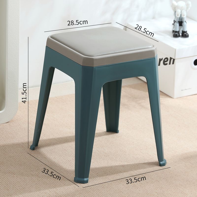 Soft plastic medium-sized kids stool living room dining table bench thickened adult for home durable and stackable storage