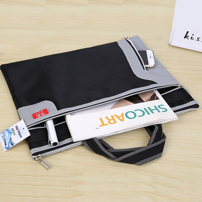 Oxford cloth handheld document bag a4 briefcase pilot handheld briefcase thickened waterproof conference bag information bag