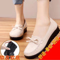 Live broadcast dropshipping soft leather soft bottom ladieswear shoes flatsabrasion resistantwaterproofbows work shoes micro business group purchase