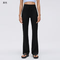 High-waisted, drawstring, flared yoga pants for women. high-stretch, breathable, suitable for wearing outdoors. professional pilates and fitness leggings. d26012