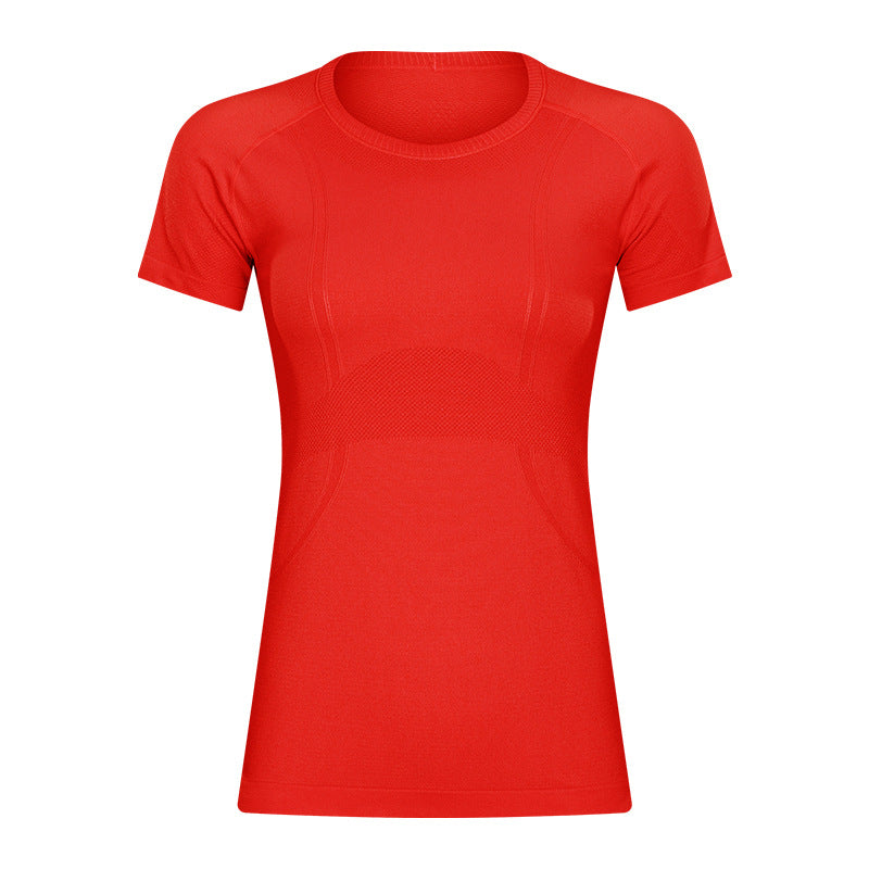New women's short-sleeve crew neck activewear t-shirt - running, fitness, slim fit, breathable, shaping yoga top - s2067