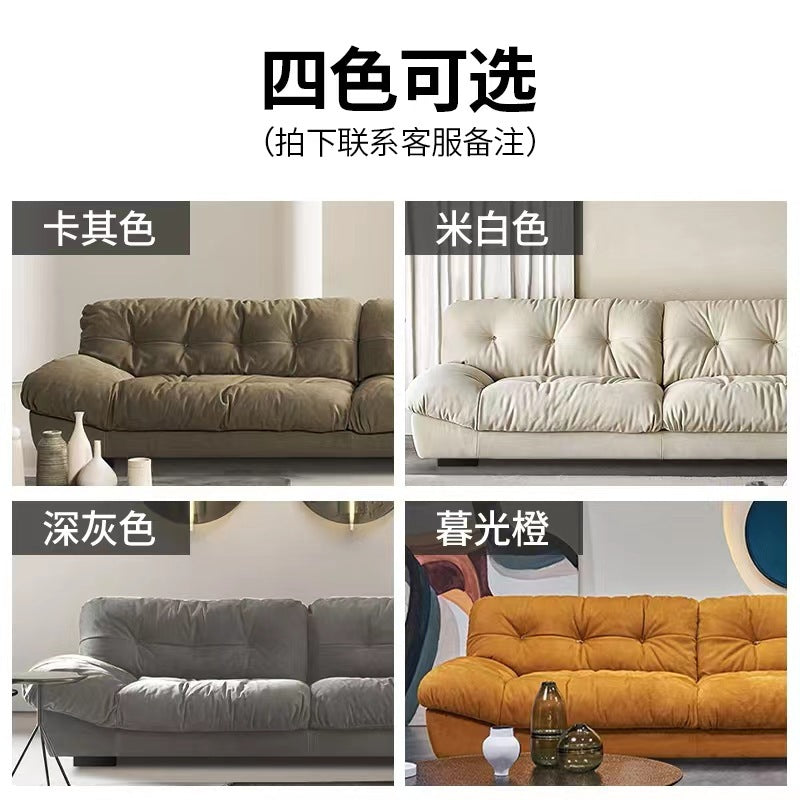 Italian minimalist cloud sofa down fabric living room small apartment lazy leather sofa foshan wholesale