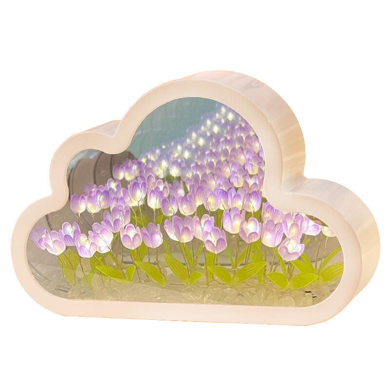 Cloud tulip night light - perfect for mother's day, valentine's day, 520, or as a handmade diy craft kit and birthday gift
