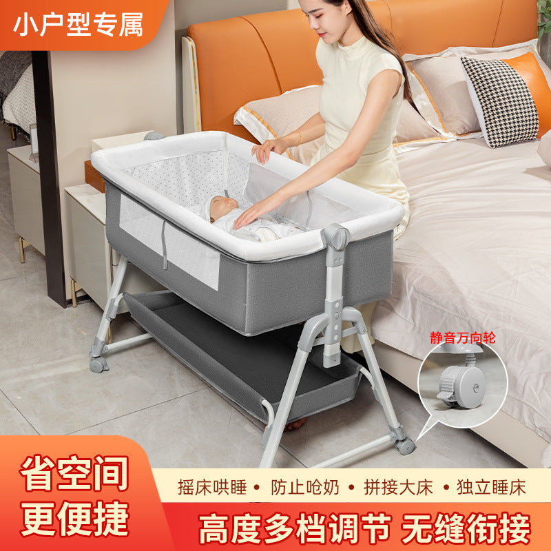 Baby crib baby rocking bed patchwork large bed kids multifunctional foldable adjustable bb newborn toddler cradle bed