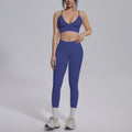 New seamless solid color high-waisted workout set - four-piece yoga, running & fitness apparel