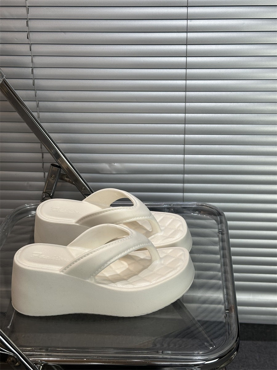 2026 new eva fashion platform flip-flops - casual beach sandals for vacation