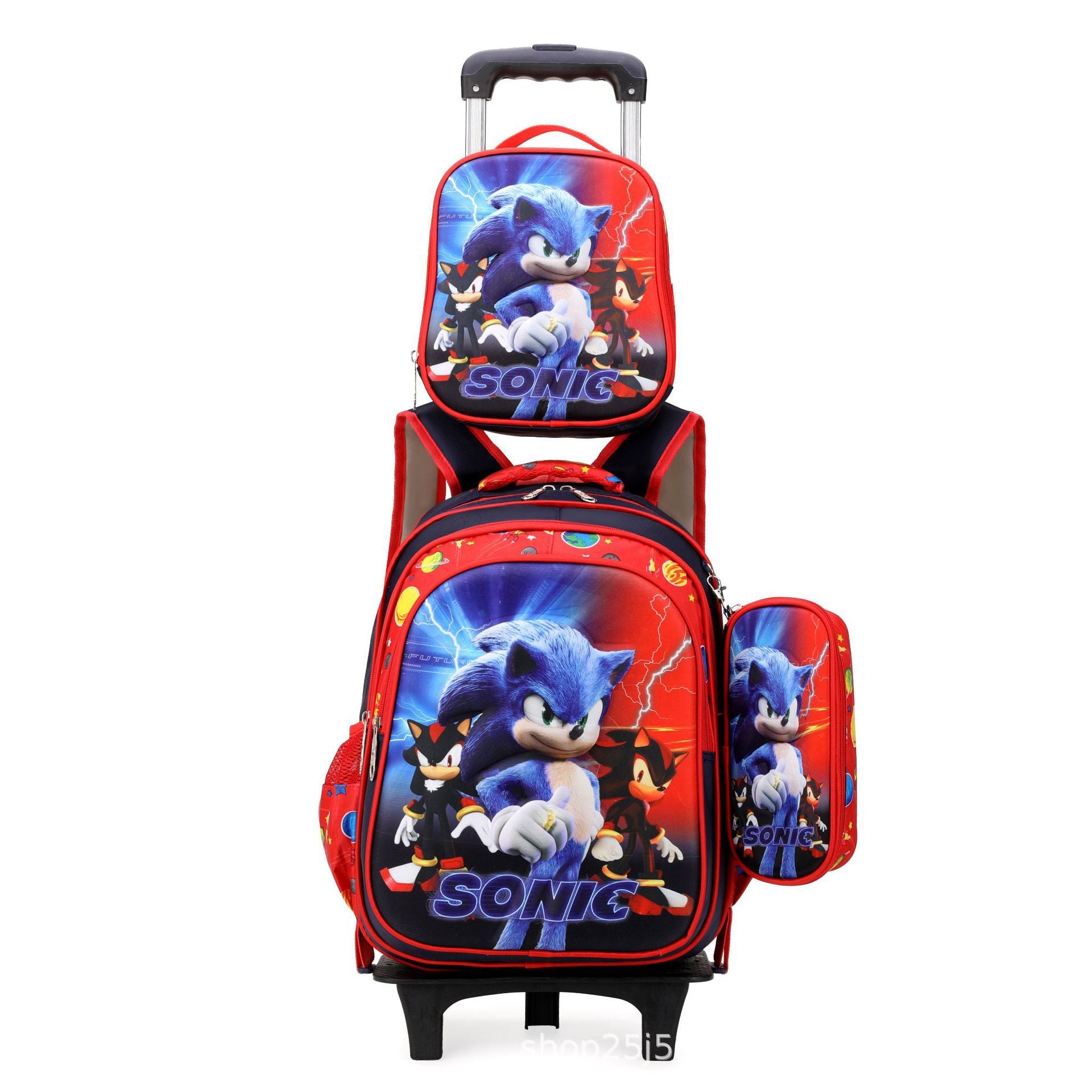 New  primary school students tie rod schoolbag 1-6 grades boys and girls backpack lunch bag cartoon children's bag
