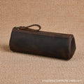 Hot-selling retro genuine leather stationery pencil case, top grain crazy horse leather handmade coin purse, student stationery organizer