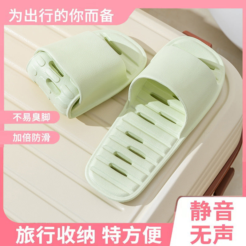 Foldable hotel business trip leaky slippers home indoor couple travel disposable slippers bathroom non-slip