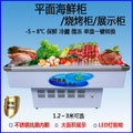 Fuxue island freezer commercial horizontal seafood display cabinet fresh refrigeration and freezing ordering bbq skewers freezer copper pipe