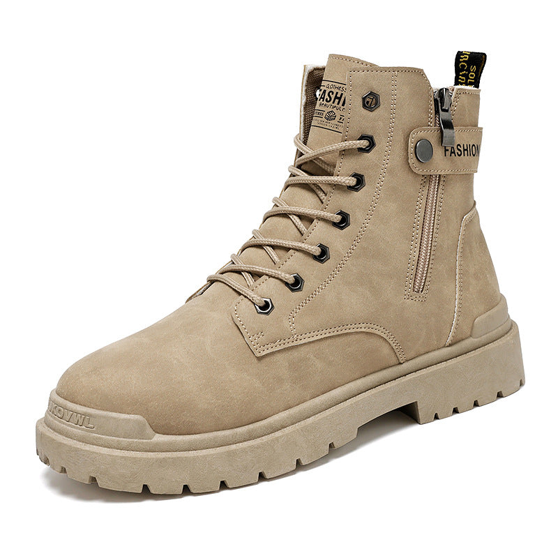 Boots men's british style high-top desert men's short boots workwearautum breathable mid-top outdoor boots 8606