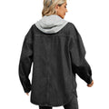 foreign trade european and american clothing  independent station new arrival washed loose denim outwearlong sleeves hooded tops