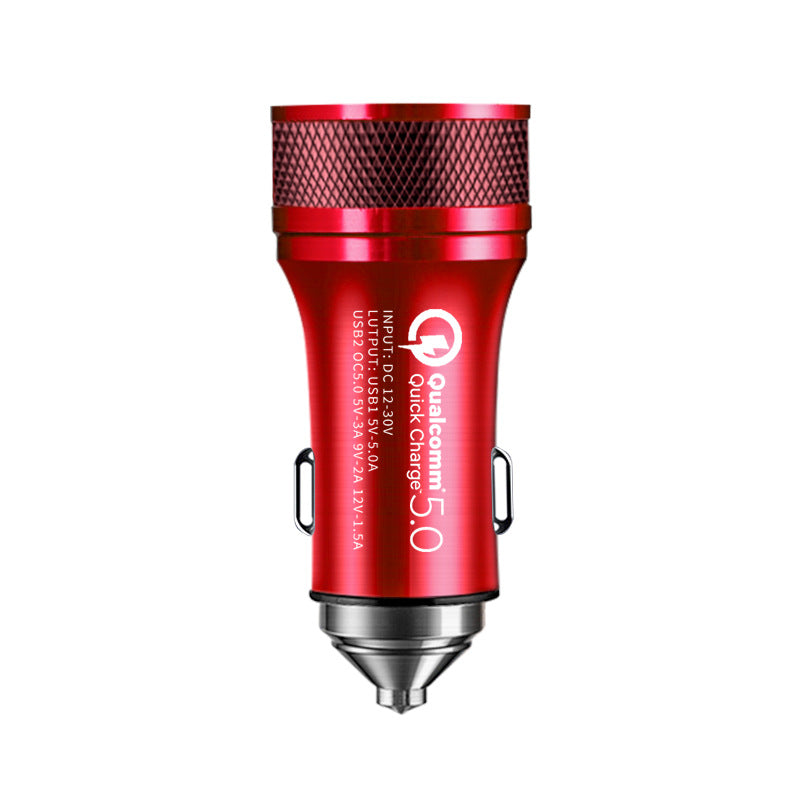 New car fast charging car phone charger vehicle electrical appliances 9v2a dual usb port aluminum alloy car charger head