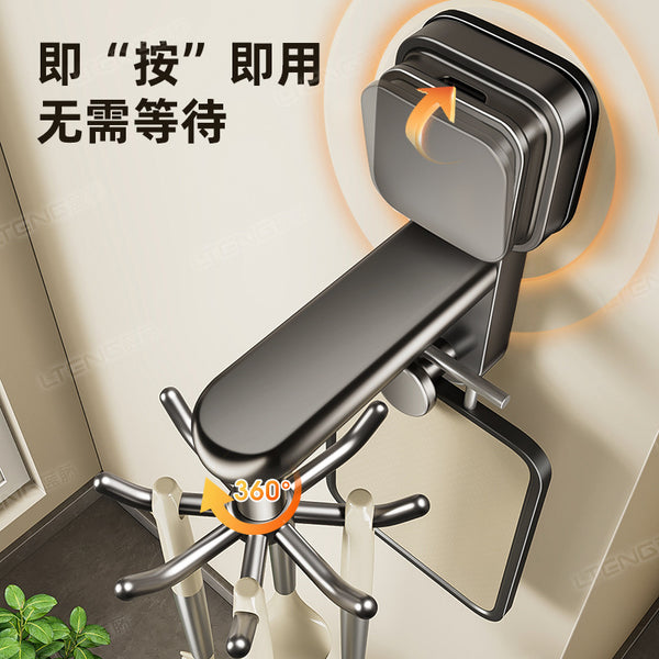 Kitchen suction cup strong load-bearing rack hook hanging rod household non-punching wall-mounted spatula spoon storage rack