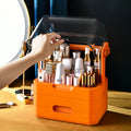 Luxury transparent dustproof cosmetic organizer - large capacity drawer-style storage box for skincare, lipstick, and jewelry