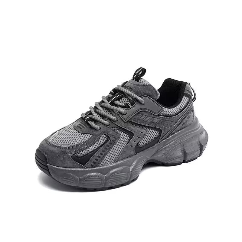 Women's shoes 2026 autumn new silver chunky platform height increasing dad shoes women's retro fashion casual sneakers trendy