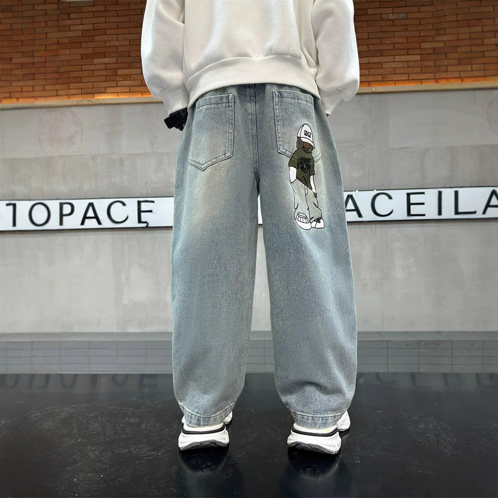 Boys' denim jeans - spring/autumn collection : new spring styles for older kids, casual streetwear inspired by trendy, edgy styles