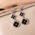Tz8295 silver earrings [black shell]