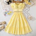 European and american style girls' clothing for export:  spring/summer new arrivals - casual striped flutter sleeve cropped top and skirt set