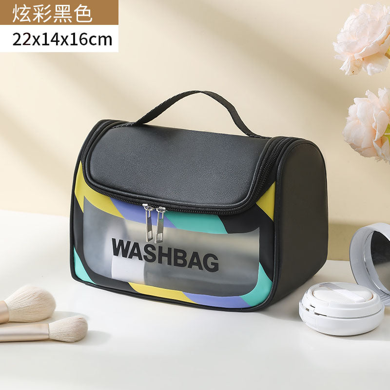 pvc  colorful dopamine portable cosmetic bag gift storage high value large capacity waterproof toilet bag