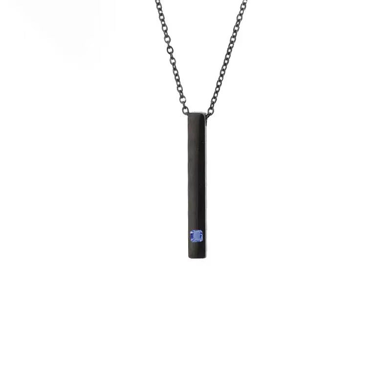 new product fashioneasiest for matchfashion style couple cuboid necklace mirror stainless steel stereo rod diamond pendant
